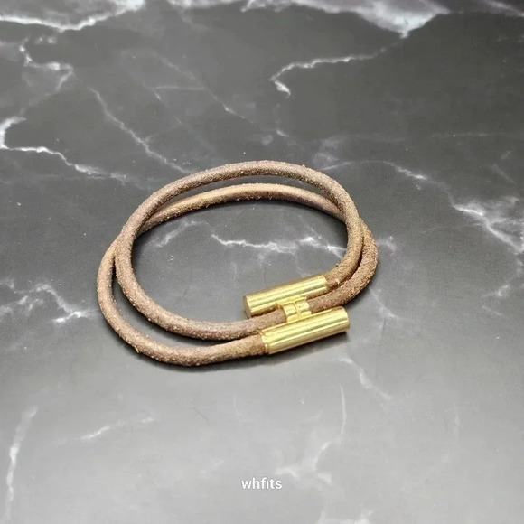 Hermes Jewelry - Hermes H Logo brown leather bracelet